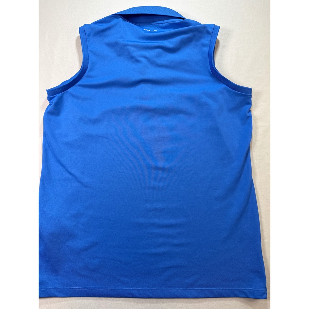 RLX Ralph Lauren Womens Sleeveless Polo Shirt Blue Classic Fit Wicking Medium - Picture 6 of 6